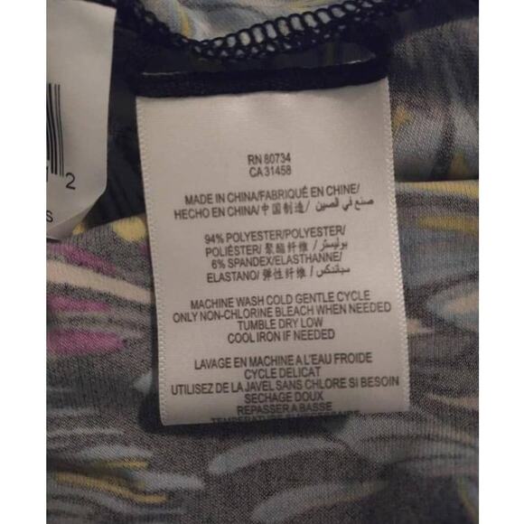 BCBGMaxAzria Blue & Purple Multi Feather Print Dress Sz Small - Picture 6 of 6